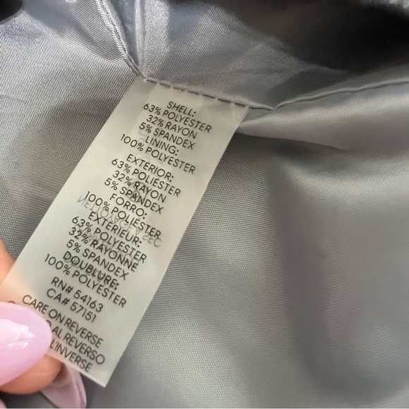 Calvin Klein Blazer Womens Size 14 Gray Jacket Coat Double Button Career P - Picture 7 of 8